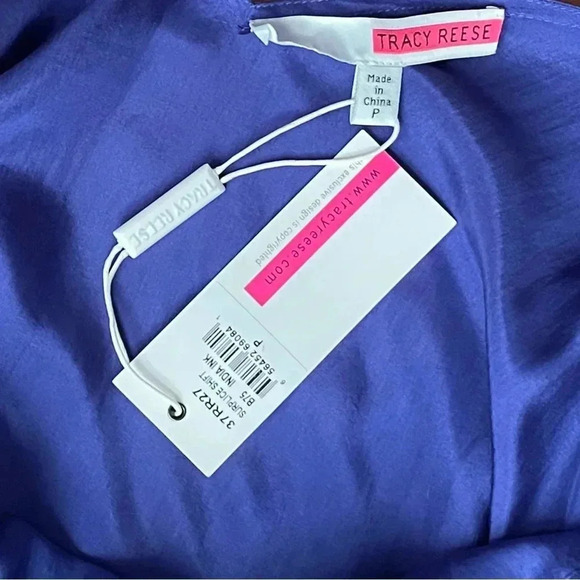 TRACY REESE Anthropologie Blue Sleeveless Silk Chiffon Shift Dress sz S - Picture 10 of 10